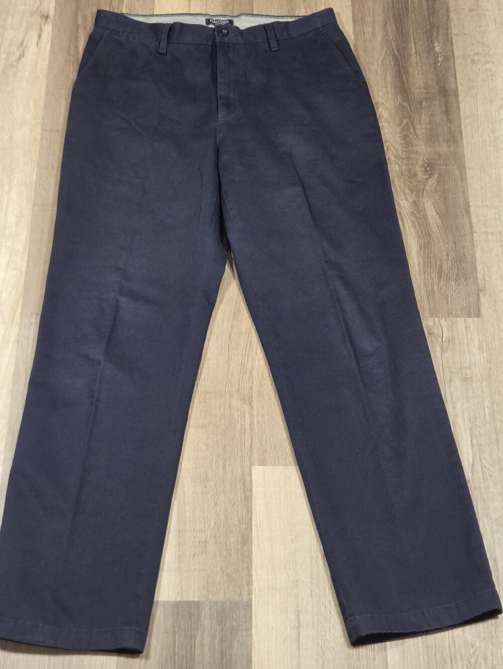 Nautica Clipper Men's Pants Size34x34 Navy Canvas Chinos Relaxed Fit Cotton